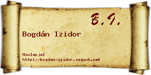 Bogdán Izidor névjegykártya